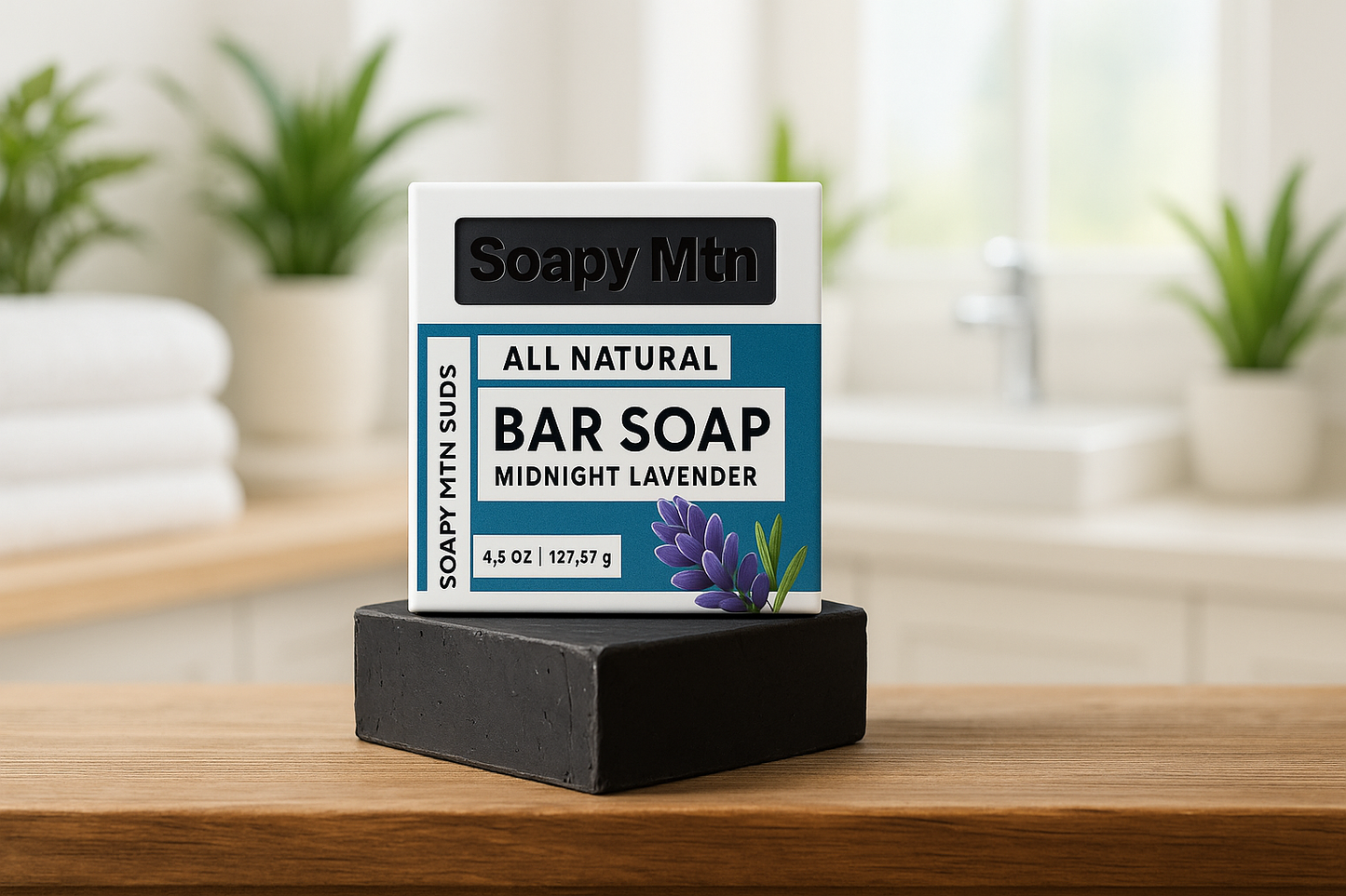 Midnight Lavender – Handcrafted Soap with Activated Charcoal