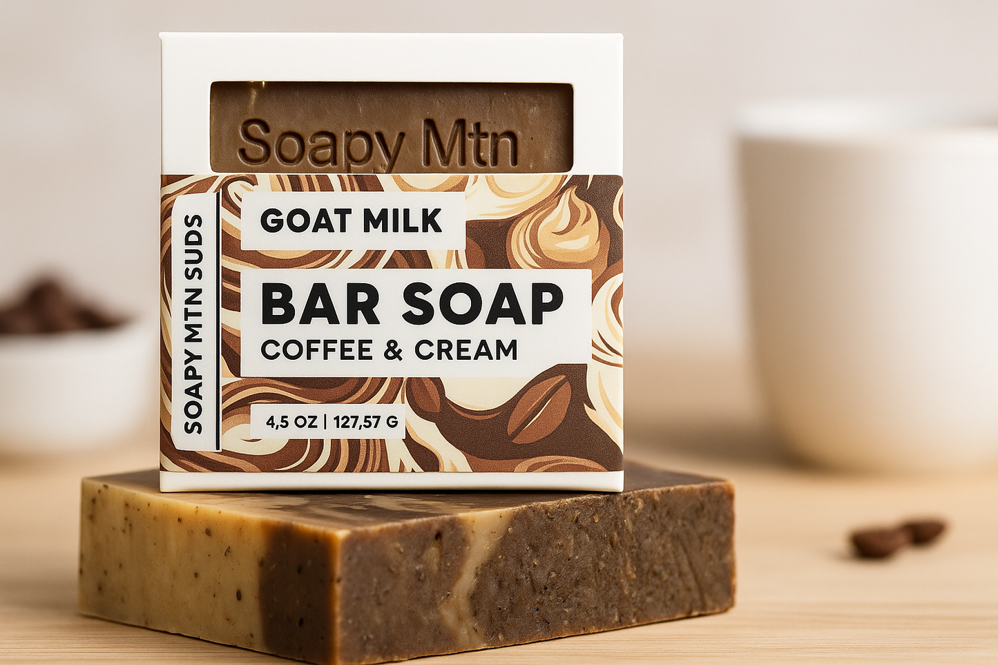 Ground Coffee & Cream – Goat’s Milk Handcrafted Soap