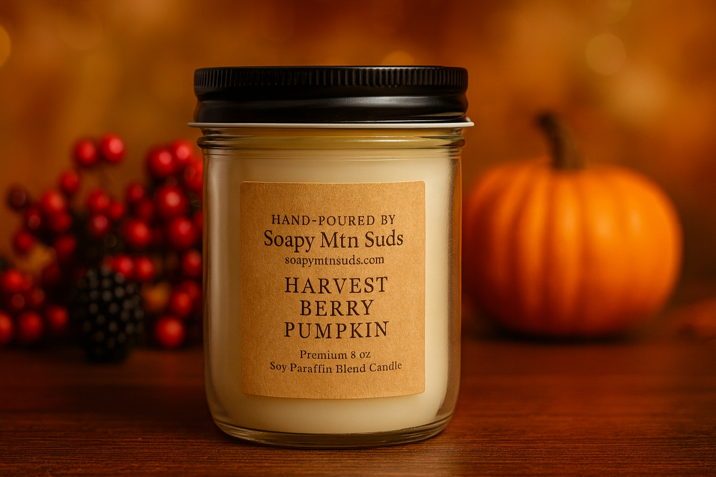 Harvest Berry Pumpkin Candle – Blueberry Pumpkin Soy Blend