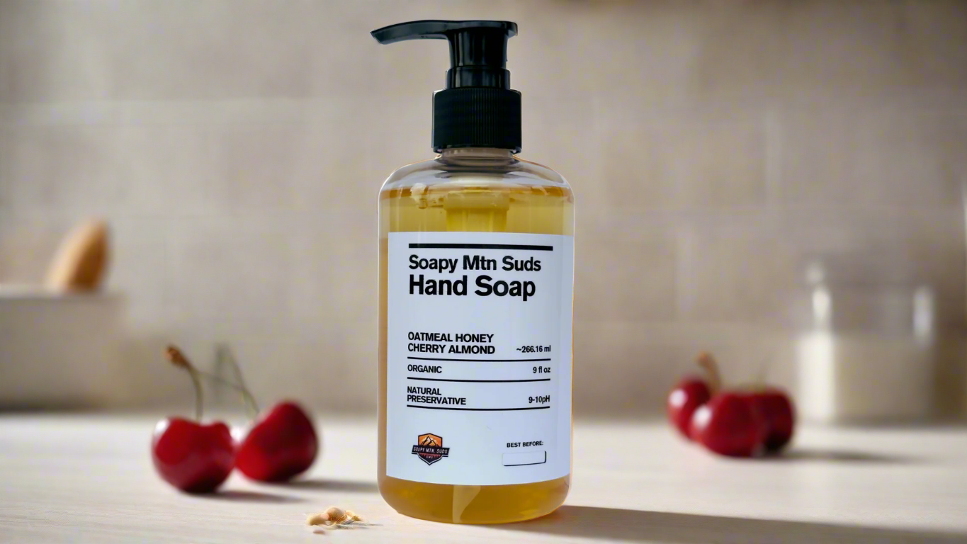 Organic Oatmeal Honey Cherry Almond Liquid Hand Soap – Nourishing & Gentle Formula