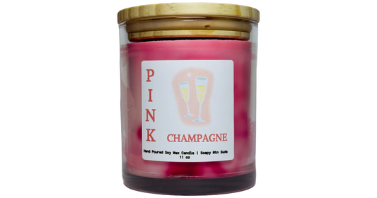 Pink Champagne Candle