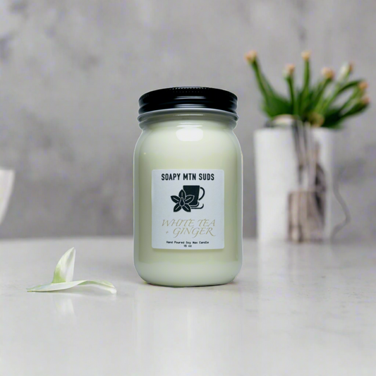 Ginger & White Tea Mason Jar Candle 16oz