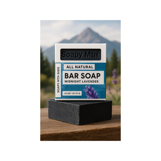 Midnight Lavender – Handcrafted Soap with Activated Charcoal