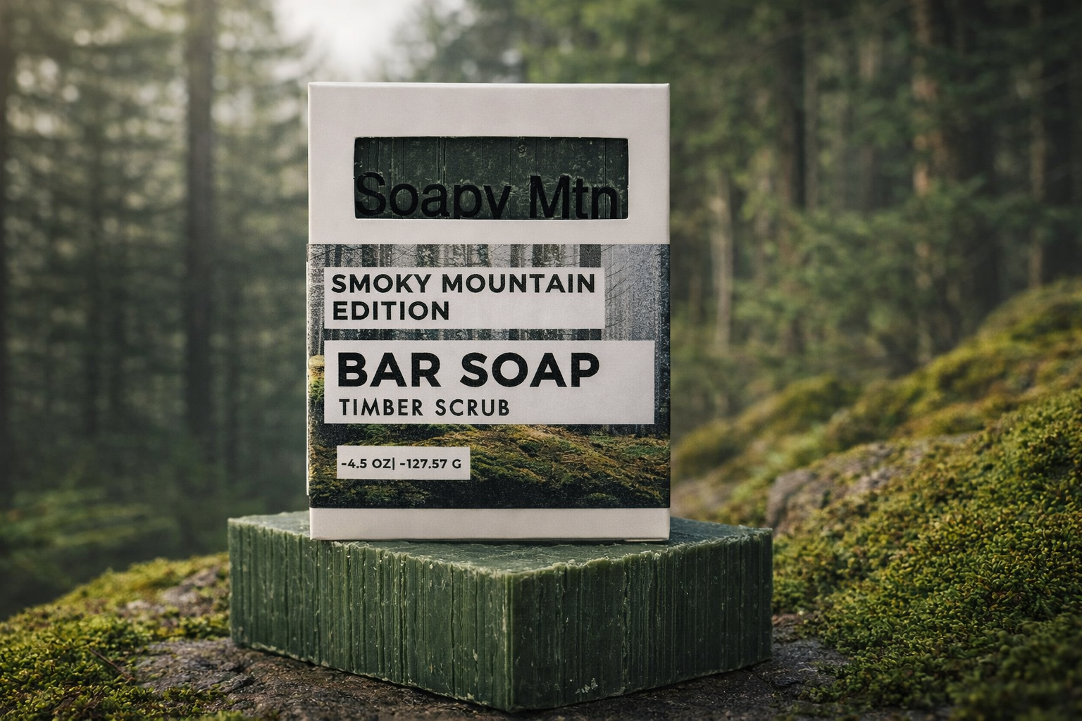 Natural coffee and mint body scrub for exfoliating and refreshing skin, handmade small-batch by Soapy Mtn Suds