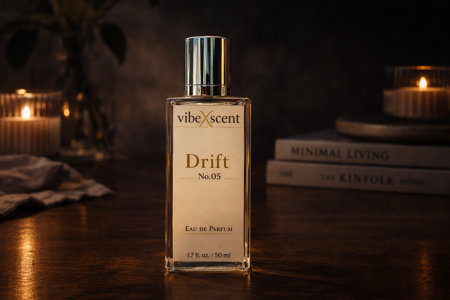 Unisex clean skin scent perfume with soft musk, light florals and warm amber, minimalist everyday fragrance by vibeXscent