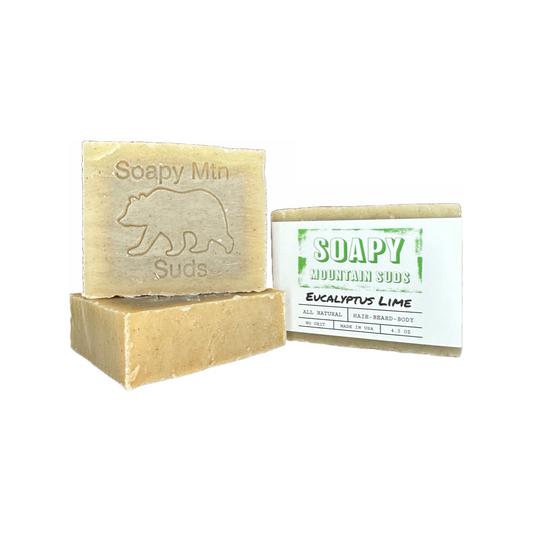 Eucalyptus Lime Hair, Body and Beard Handcrafted Soap